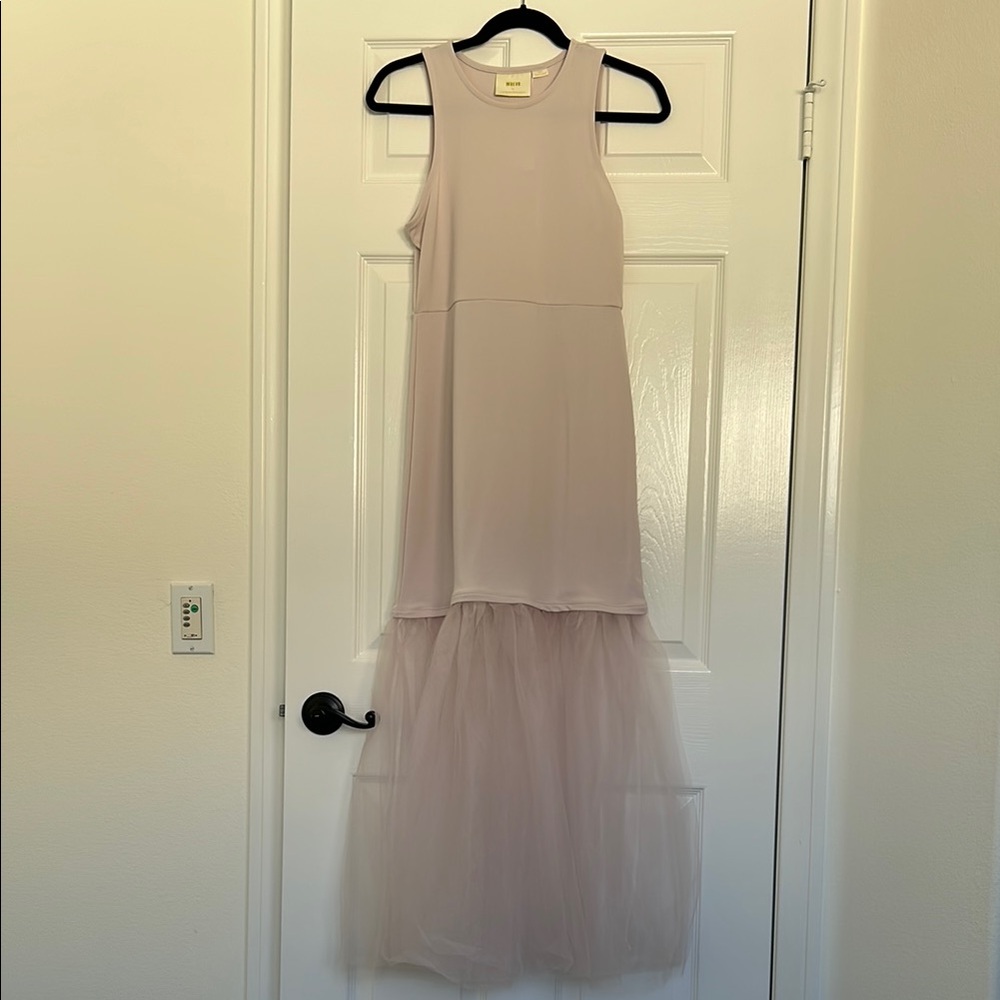 Maeve Tulle-hem slim tank dress